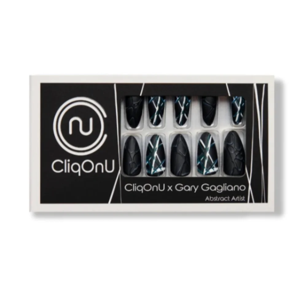 Designer Nails High Quality Black White Gary Gagliani Stiletto Press On Nail Kit